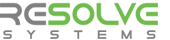 RESOLVE Systems logo in grey and lime green